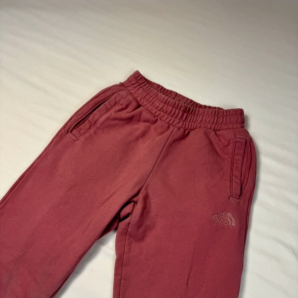 North Face Drawstring Jogger Sweatpants Women’s XS Pink 100% Cotton Cozy Gym - Picture 3 of 14